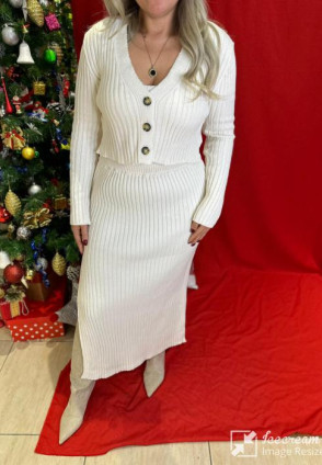 Krem 3 Parça Triko Takım