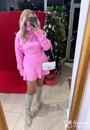 Pink Triko Etekli Takım