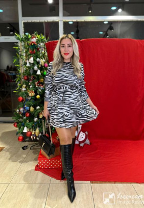 Zebra Desen Saten Kat Kat Elbise