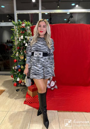 Zebra Desen Saten Kat Kat Elbise