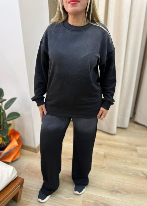 Gina Siyah Taşlı Takım