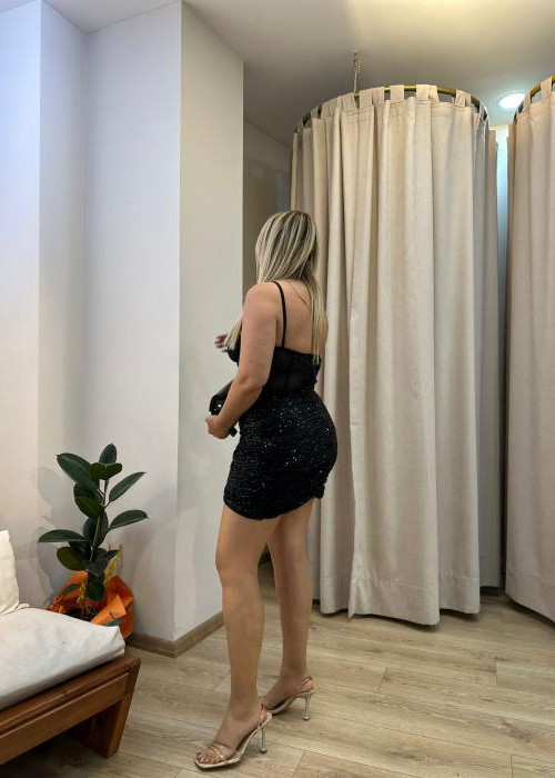 Askılı Korse Görünümlü Payetli Elbise