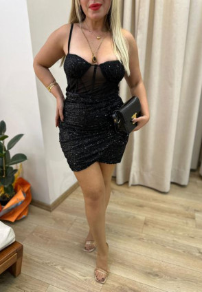 Askılı Korse Görünümlü Payetli Elbise