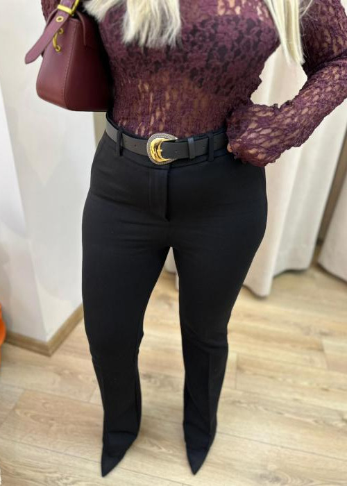 Siyah Premium Kemerli Pantolon