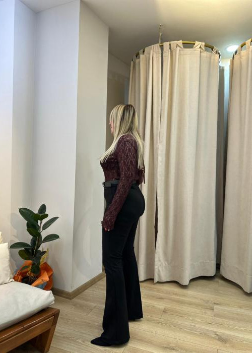 Siyah Premium Kemerli Pantolon