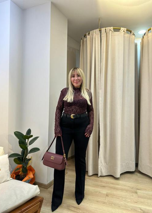 Siyah Premium Kemerli Pantolon