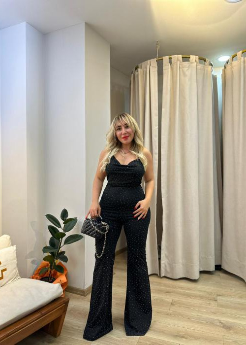 Taşlı Pantolonlu Tulum