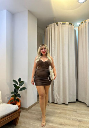 Kahve Sisi Bel Korseli Drapeli Elbise