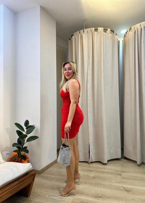 Rossi Kırmızı Drapeli Elbise