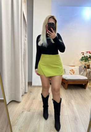 Olive Şortlu Zarf Etek 