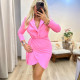 Pembe Ceket Model Kruvaze Elbise