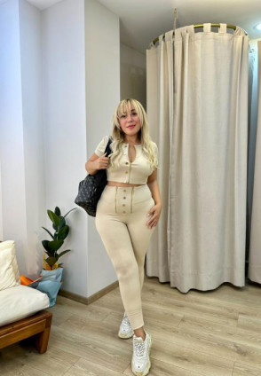 Hdm Fermuarlı Düğmeli Tayt Takım Krem