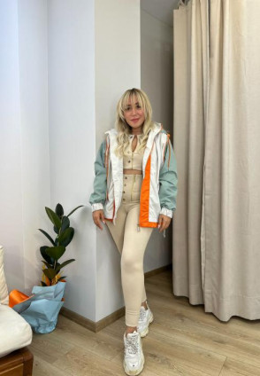 Mint Kapüşonlu Yağmurluk Ceket