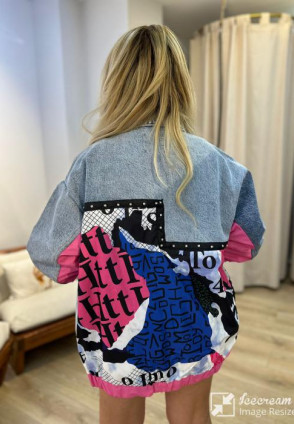 Tasarım Denim Taşlı Ceket