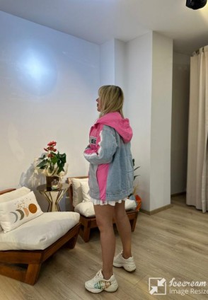 Tasarım Pembe Gri Ceket