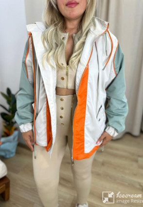 Mint Kapüşonlu Yağmurluk Ceket