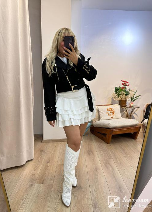 Siyah Süet Crop Ceket