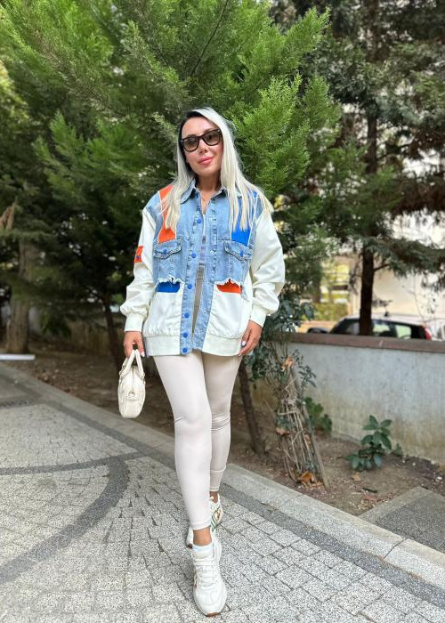 Tasarım Saks Turuncu Rüzgarlık Ceket