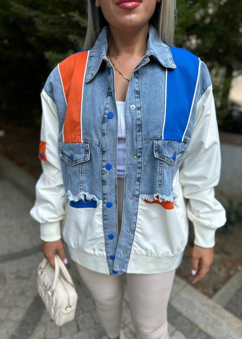 Tasarım Saks Turuncu Rüzgarlık Ceket