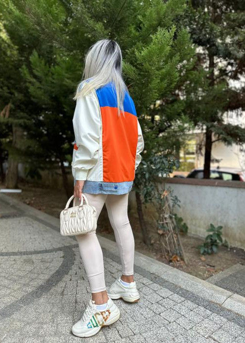 Tasarım Saks Turuncu Rüzgarlık Ceket