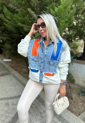 Tasarım Saks Turuncu Rüzgarlık Ceket