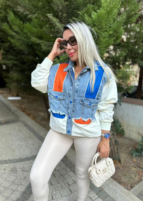 Tasarım Saks Turuncu Rüzgarlık Ceket