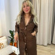 Kahverengi Midi Denim Elbise