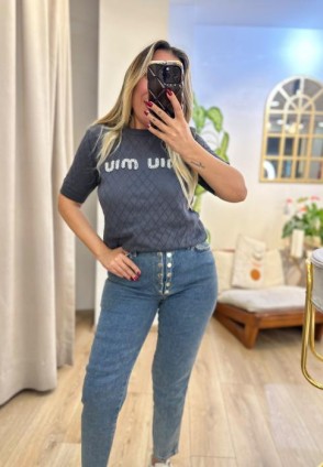 Düğme Detay Denim Pantolon
