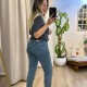 Düğme Detay Denim Pantolon