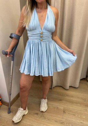 Mavi Sagaza Model Elbise
