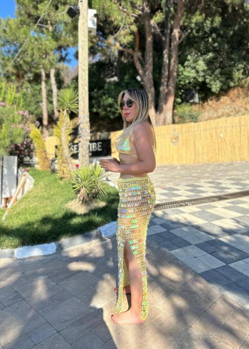 Sarı Pullu Handmade 3 Parça Takım