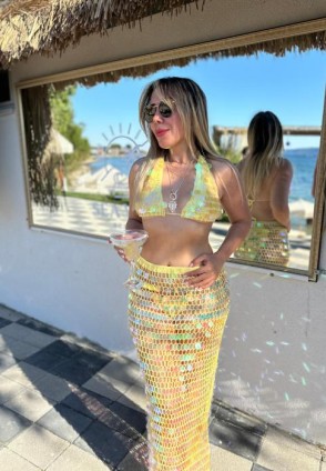 Sarı Pullu Handmade 3 Parça Takım