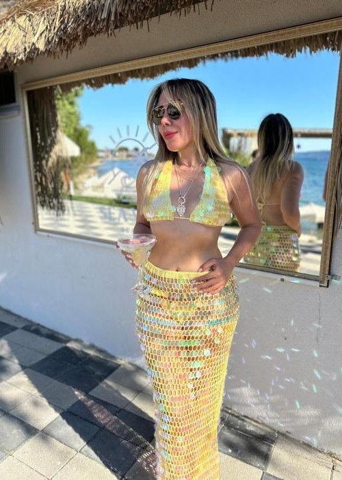 Sarı Pullu Handmade 3 Parça Takım