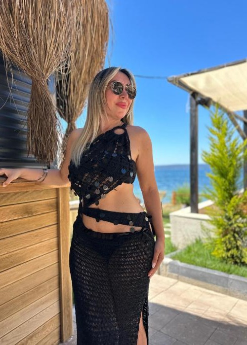 Lucia Siyah Handmade Elbise