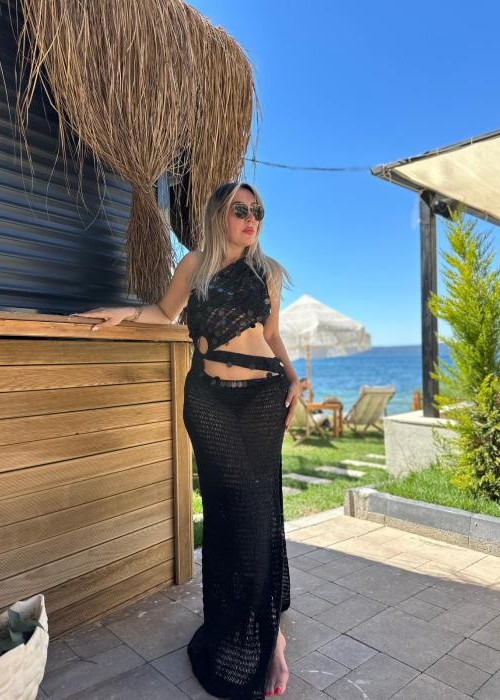 Lucia Siyah Handmade Elbise