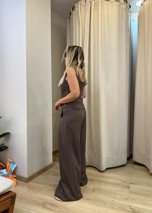 Kahverengi Premium Pantolon Büstiyer Takım