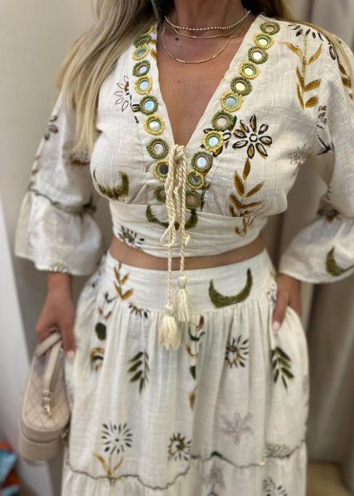 Boho Bluz Etek Takım