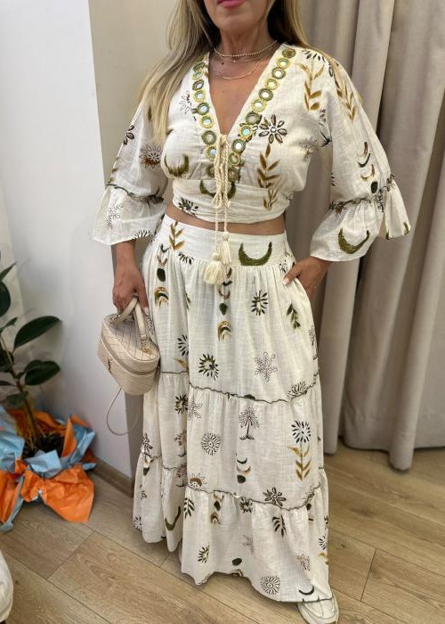 Boho Bluz Etek Takım