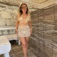 Beig Pullu Beachwear Takım