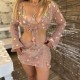 Bronz Pullu Beachwear Takım