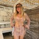 Bronz Pullu Beachwear Takım