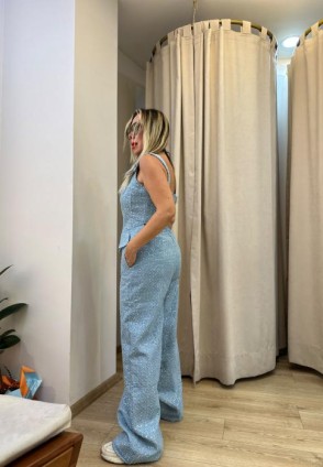 Taş Detaylı Denim Pantolon