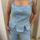Taş Detaylı Denim Büstiyer