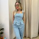 Taş Detaylı Denim Büstiyer