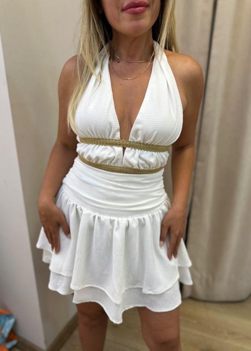 Helen Beyaz Mini Elbise