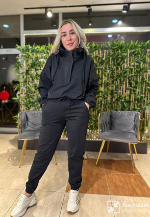 Kapüşonlu Siyah Dalgıç Takım