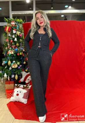 Hot Gri Pantolonlu Takım