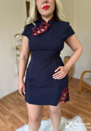 Lily Lacivert Mini Elbise