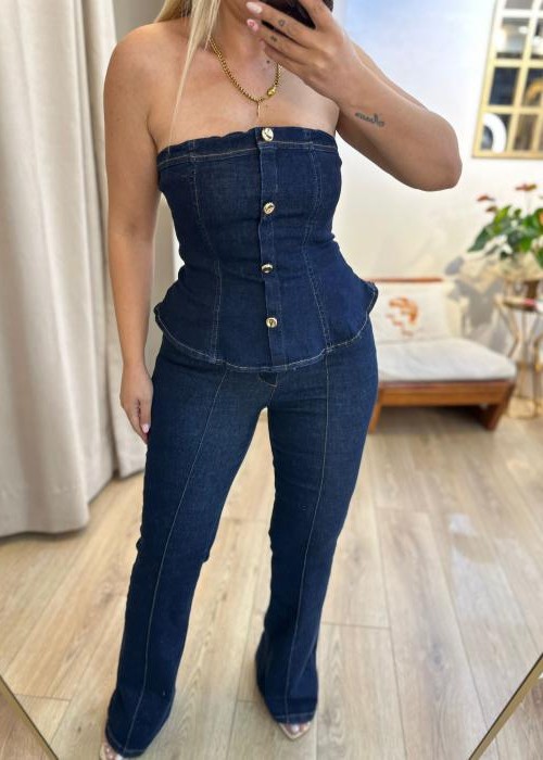 Lacivert Denim Takım
