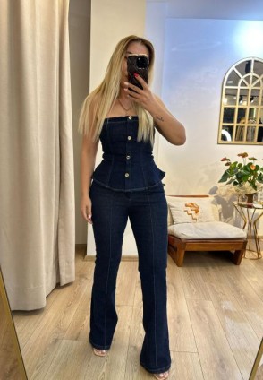 Lacivert Denim Takım